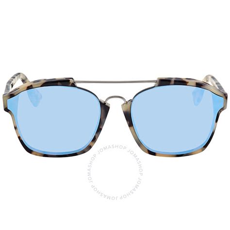 Dior Abstract Light Blue Mirror Browline Ladies Sunglasses